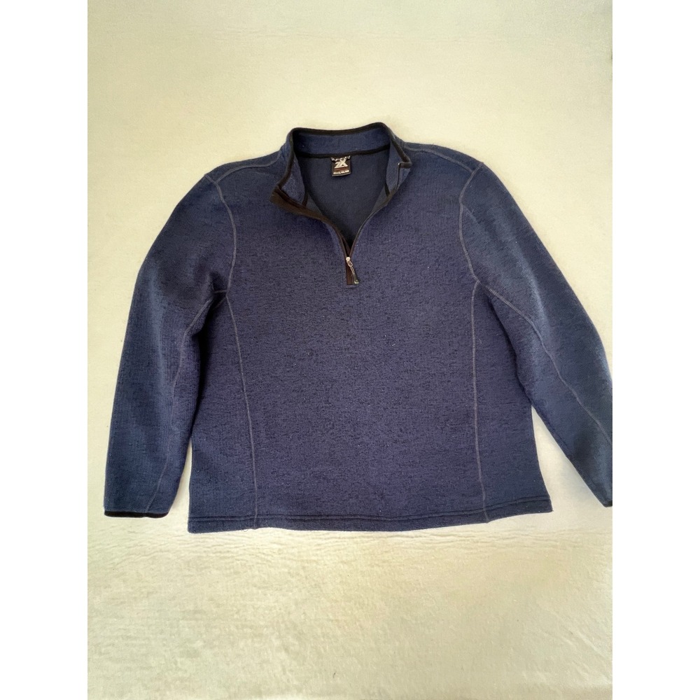 Zero Xposure Mens Big and Tall 1/4 Zip Fleece Pullover Sweater Blue XXL